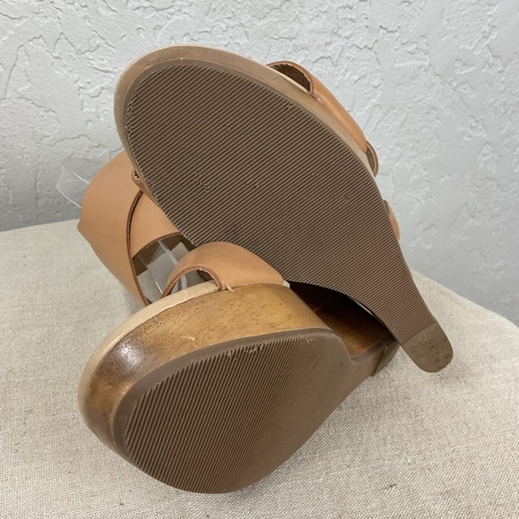 Women’s Diane Von Furstenberg Sunny Leather Wedge Sandal Natural Neutral Sz 7.5 - Picture 14 of 16